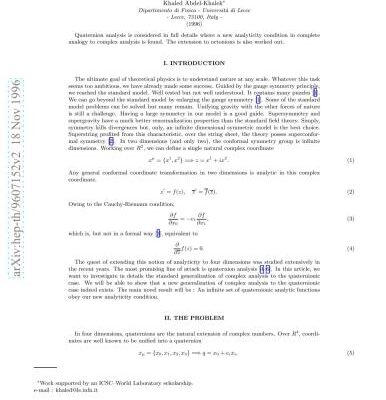 خرید و دانلود نسخه کامل کتاب Quaternion analysis