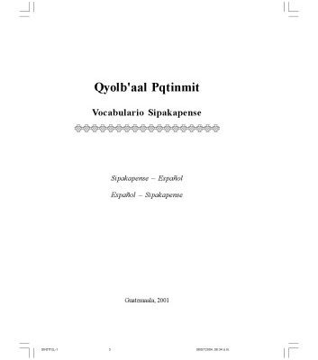 خرید و دانلود نسخه کامل کتاب Qyolb’aal Pqtinmit Vocabulario maya Sipakapense