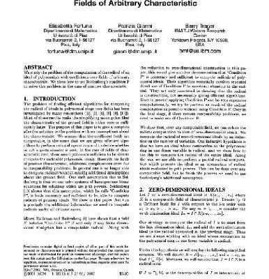 خرید و دانلود نسخه کامل کتاب Radical of polynomial ideals over arbitrary fields