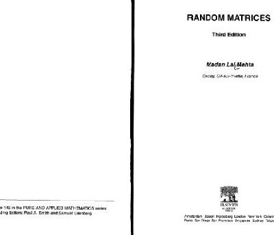 خرید و دانلود نسخه کامل کتاب Random matrices