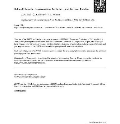 خرید و دانلود نسخه کامل کتاب Rational Chebyshev approximations for inverse error function