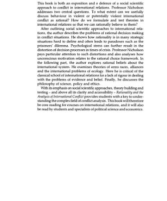 خرید و دانلود نسخه کامل کتاب Rationality and the Analysis of International Conflict