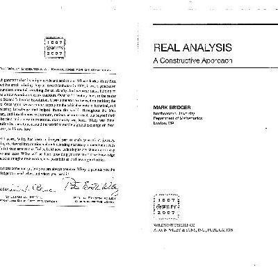 خرید و دانلود نسخه کامل کتاب Real Analysis: A Constructive Approach