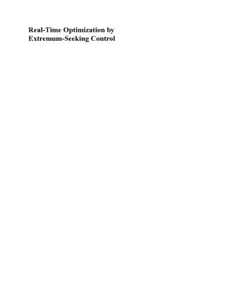 خرید و دانلود نسخه کامل کتاب Real time optimization by extremum seeking control