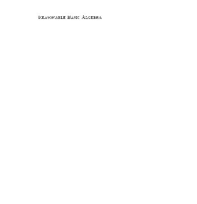 خرید و دانلود نسخه کامل کتاب Reasonable basic algebra