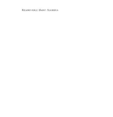 خرید و دانلود نسخه کامل کتاب Reasonable basic algebra