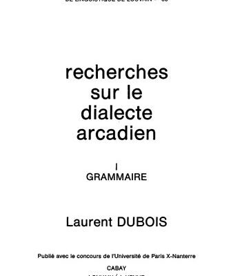 خرید و دانلود نسخه کامل کتاب Recherches sur le dialecte arcadien, I. Grammaire