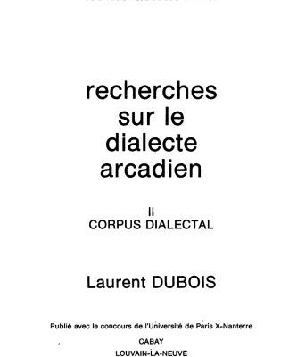 خرید و دانلود نسخه کامل کتاب Recherches sur le dialecte arcadien, II. Corpus dialectal