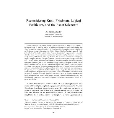 خرید و دانلود نسخه کامل کتاب Reconsidering Kant, Friedman, Logical Positivism & the Exact Sciences