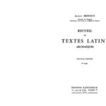 خرید و دانلود نسخه کامل کتاب Recueil de textes latins archaïques