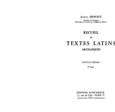 خرید و دانلود نسخه کامل کتاب Recueil de textes latins archaïques