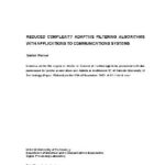 خرید و دانلود نسخه کامل کتاب Reduced Complexity Adaptive Filtering Algorithms with Applications to Communications Systems