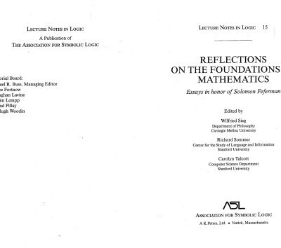 خرید و دانلود نسخه کامل کتاب Reflections on the Foundations of Mathematics: Essays in Honor of Solomon Feferman