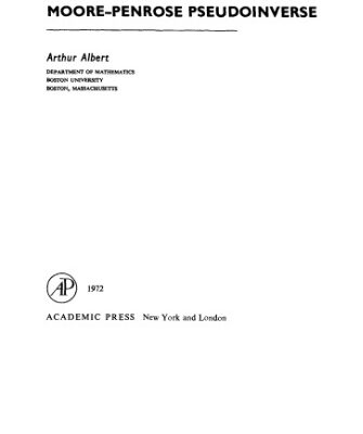 خرید و دانلود نسخه کامل کتاب Regression and the Moore-Penrose Pseudoinverse