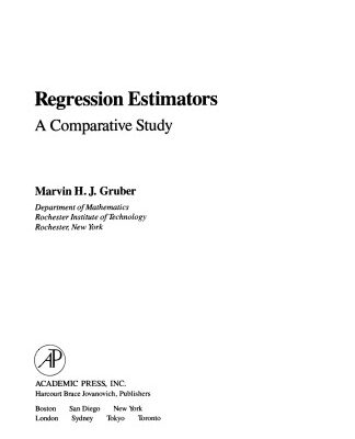 خرید و دانلود نسخه کامل کتاب Regression Estimators. A Comparative Study