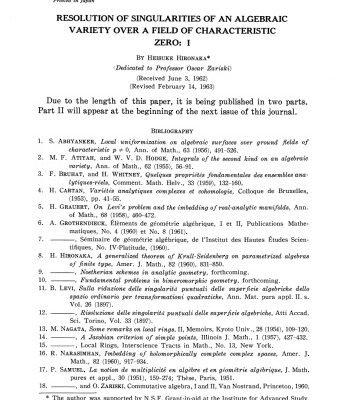 خرید و دانلود نسخه کامل کتاب Resolution of singularities of an algebraic variety over fileld of characteric zero