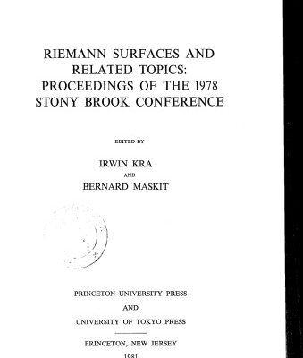 خرید و دانلود نسخه کامل کتاب Riemann surfaces and related topics: proceedings of 1978 Stony Brook conference