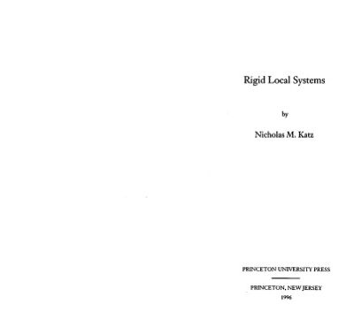 خرید و دانلود نسخه کامل کتاب Rigid local systems