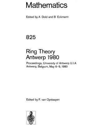خرید و دانلود نسخه کامل کتاب Ring Theory Antwerp 1980: Proceedings, University of Antwerp U.I.A. Antwerp, Belgium, May 6–9, 1980