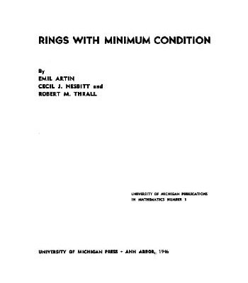خرید و دانلود نسخه کامل کتاب Rings with Minimum Condition