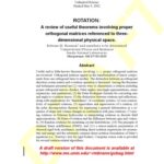 خرید و دانلود نسخه کامل کتاب Rotation: A review of useful theorems involving proper orthogonal matrices referenced to three-dimensional physical space