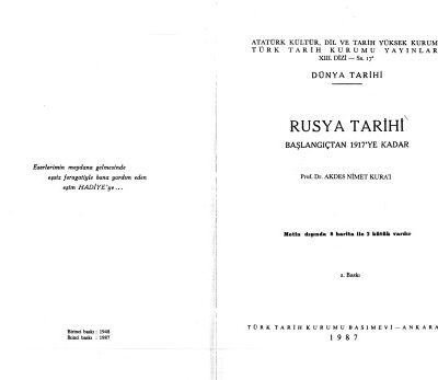خرید و دانلود نسخه کامل کتاب Rusya Tarihi- Başlangıçtan 1917’ye Kadar