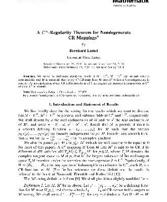 خرید و دانلود نسخه کامل کتاب S 8-Regularity Theorem for Nondegenerate CR Mappings