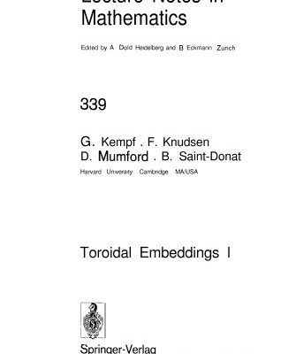 خرید و دانلود نسخه کامل کتاب Saint-Donat Toroidal Embeddings I