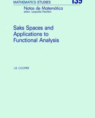 خرید و دانلود نسخه کامل کتاب Saks Spaces and Applications to Functional Analysis