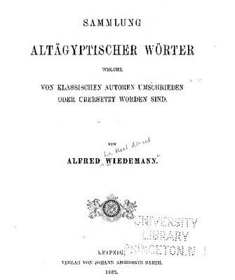 خرید و دانلود نسخه کامل کتاب Sammlung altägyptischer Wörter welche von klassischen Autoren umschrieben oder übersetzt worden sind