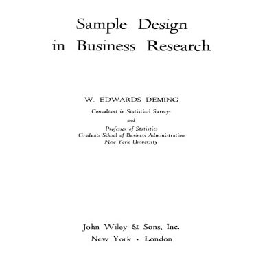خرید و دانلود نسخه کامل کتاب Sample design in business research