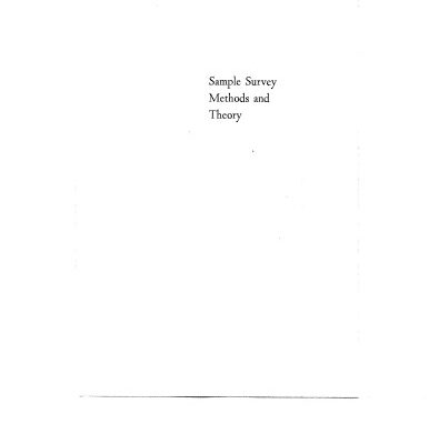 خرید و دانلود نسخه کامل کتاب Sample Survey Methods and Theory, Theory