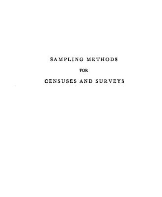 خرید و دانلود نسخه کامل کتاب Sampling Methods for Censuses and Surveys