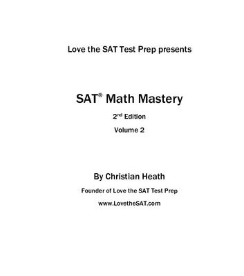 خرید و دانلود نسخه کامل کتاب SAT Math Mastery: Advanced Algebra, Geometry and Statistics