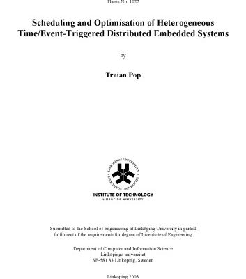 خرید و دانلود نسخه کامل کتاب Scheduling and optimisation of heterogeneous time event-triggered distributed embedded systems