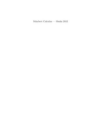 خرید و دانلود نسخه کامل کتاب Schubert Calculus – Osaka 2012 (Collect)