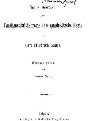 خرید و دانلود نسخه کامل کتاب Sechs Beweise des Fundamentaltheorems über quadratische Reste