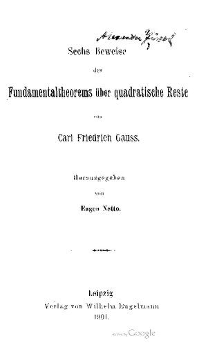 خرید و دانلود نسخه کامل کتاب Sechs Beweise des Fundamentaltheorems über quadratische Reste_68b401004257c.jpeg خرید و دانلود نسخه کامل کتاب Sechs Beweise des Fundamentaltheorems über quadratische Reste