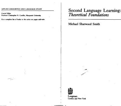 خرید و دانلود نسخه کامل کتاب Second Language Learning: Theoretical Foundations (Applied Linguistics and Language Study)