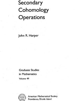 خرید و دانلود نسخه کامل کتاب Secondary cohomology operations