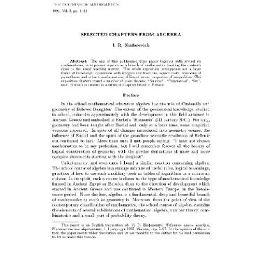 خرید و دانلود نسخه کامل کتاب Selected chapters from school-level algebra