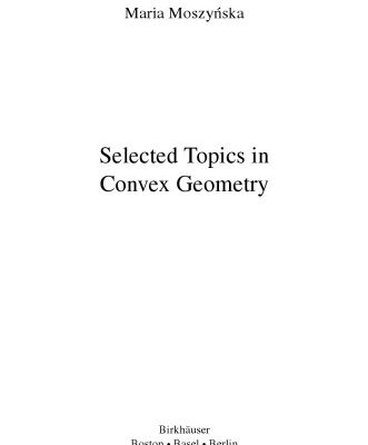 خرید و دانلود نسخه کامل کتاب Selected Topics in Convex Geometry