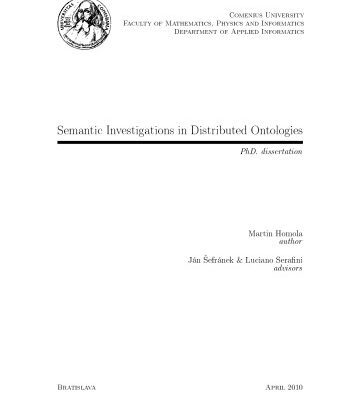 خرید و دانلود نسخه کامل کتاب Semantic Investigations in Distributed Ontologies [PhD Thesis]