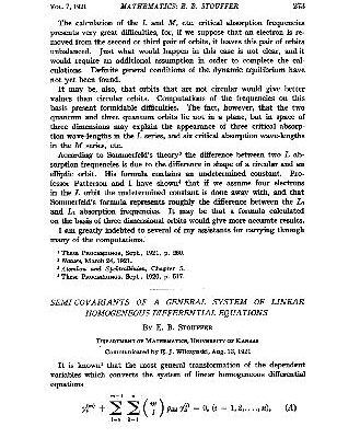 خرید و دانلود نسخه کامل کتاب Semi-covariants of a General System of Linear Homogeneous Differential Equations