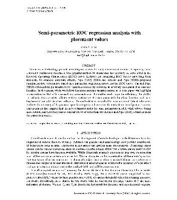 خرید و دانلود نسخه کامل کتاب Semi-parametric ROC regression analysis with placement values (2004)(en)(16s)