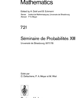 خرید و دانلود نسخه کامل کتاب Seminaire de Probabilites XIII