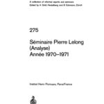 خرید و دانلود نسخه کامل کتاب Seminaire Pierre Lelong (Analyse) Annee 1970-1971