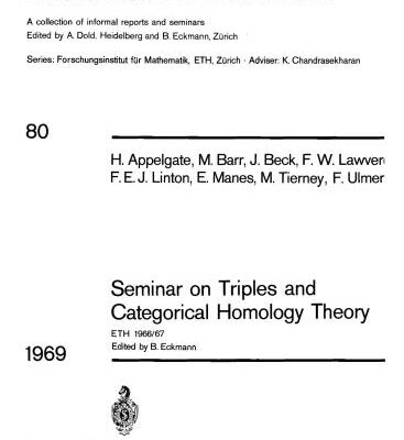 خرید و دانلود نسخه کامل کتاب Seminar on Triples and Categorical Homology Theory