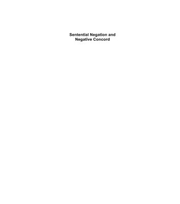 خرید و دانلود نسخه کامل کتاب Sentential Negation and Negative Concord