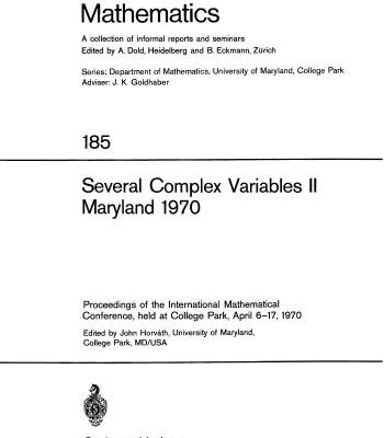 خرید و دانلود نسخه کامل کتاب Several Complex Variables !! Maryland 1970